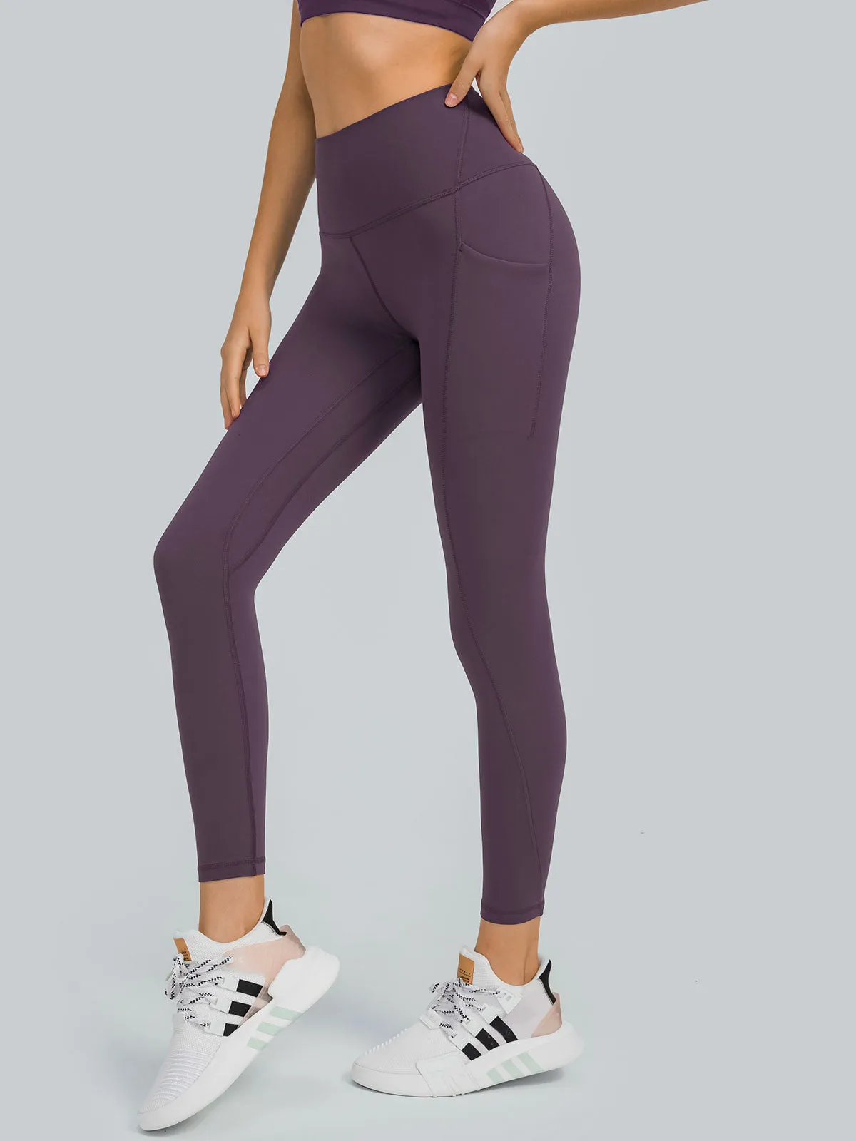 Purple High-Waisted Pocket Leggings sold by BERLOOK product image thumbnail 4