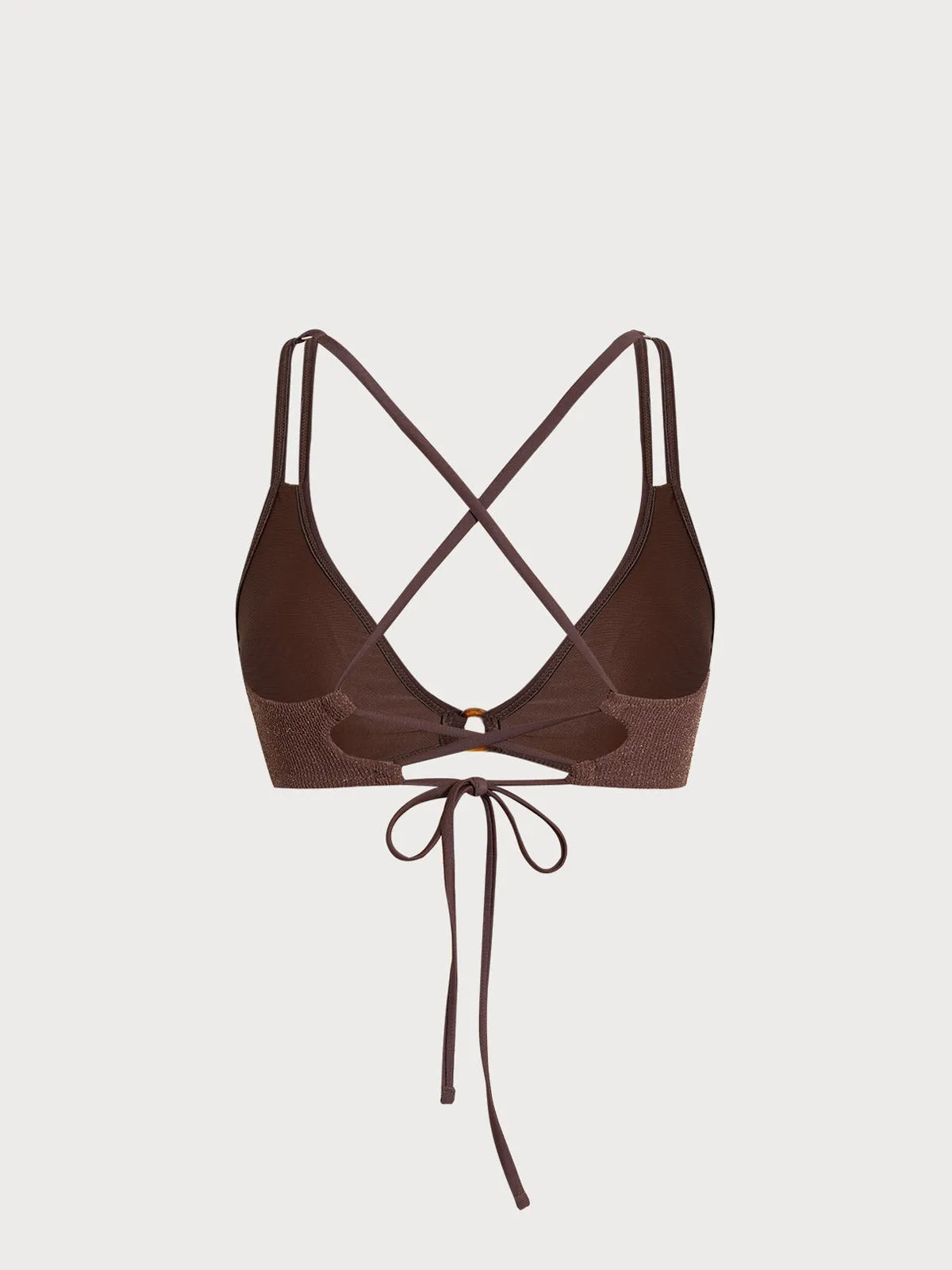 Dark Coffee O-Ring Strappy Bikini Top sold by BERLOOK product image thumbnail 2