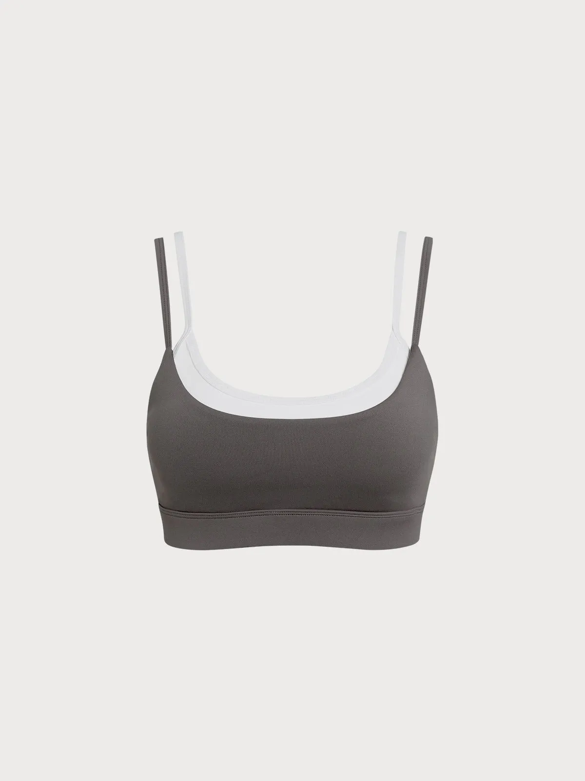 Dark Coffee Contrast Twist Sports Bra - Light Support sold by BERLOOK product image thumbnail 3