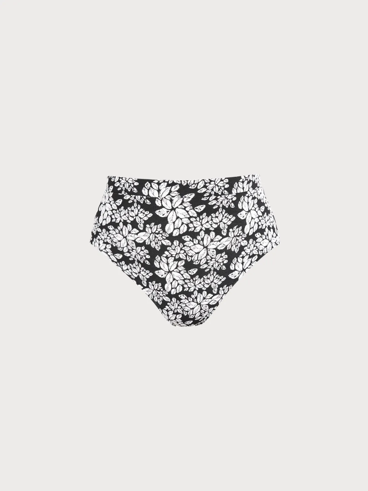 Black Floral Petal-Print Plus Size Bikini Bottom sold by BERLOOK
