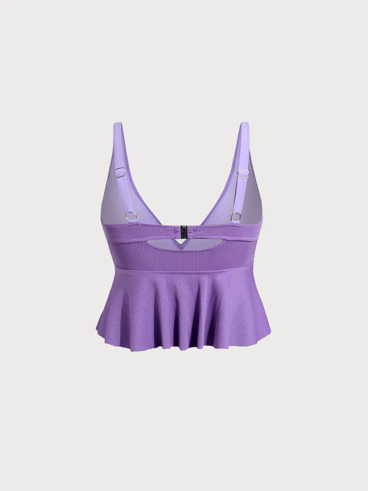 Purple Wrap Peplum Plus Size Tankini Top sold by BERLOOK product image thumbnail 2