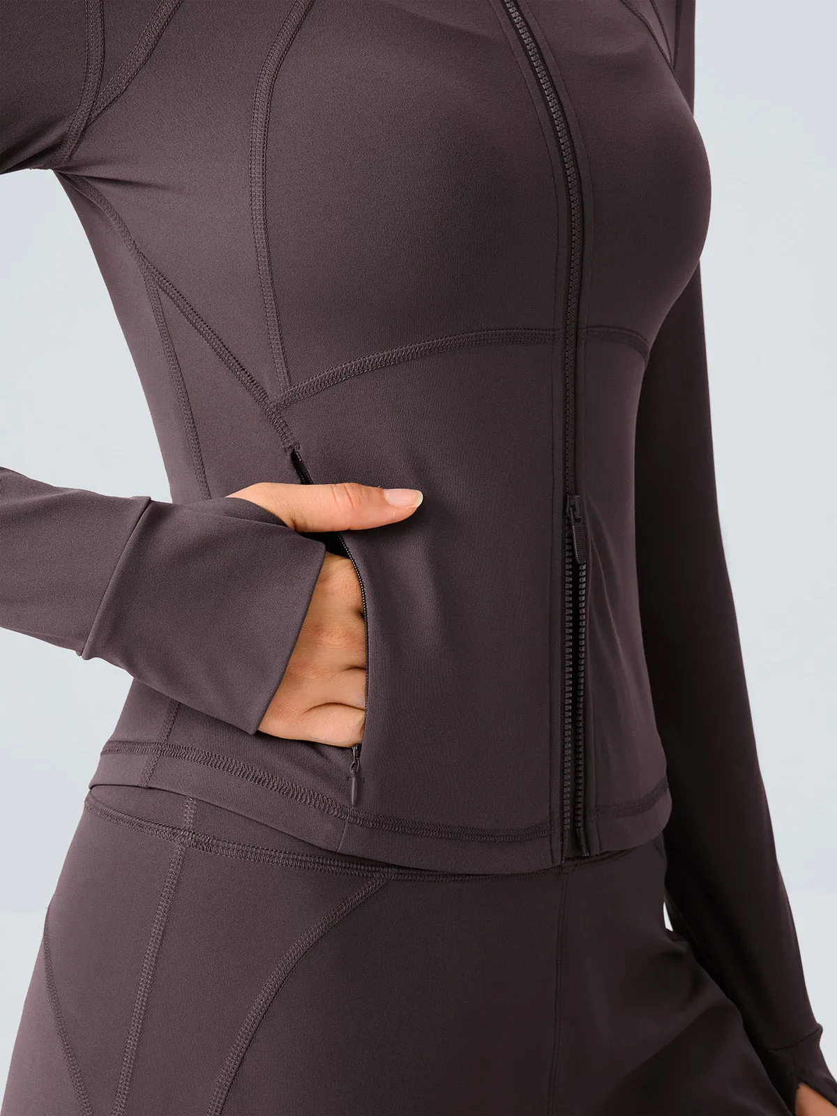 Purple Slim-Fit Zip-Up Athletic Jacket sold by BERLOOK product image thumbnail 2