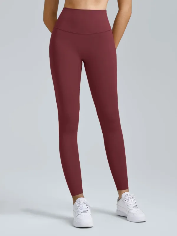 Wine Red High Waisted Leggings 24" sold by BERLOOK