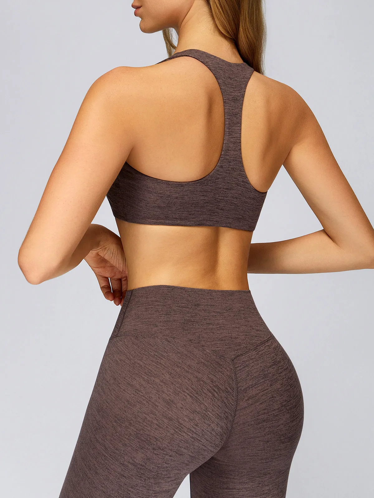 Coffee V Neck I-back Sports Bra sold by BERLOOK product image thumbnail 2