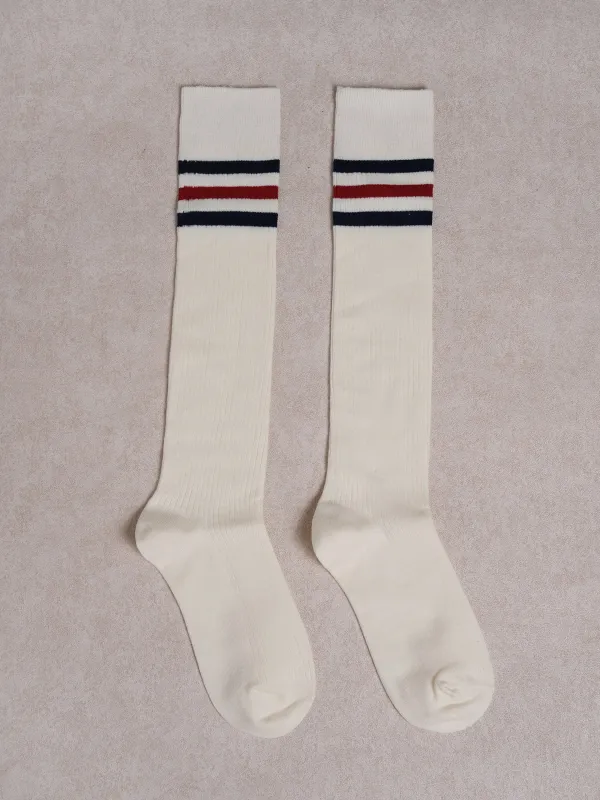 Color Striped Long Cotton Socks sold by BERLOOK