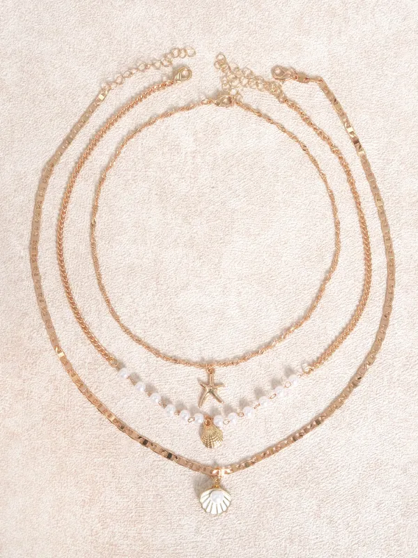 Gold Coastal Layered Necklace Set sold by BERLOOK