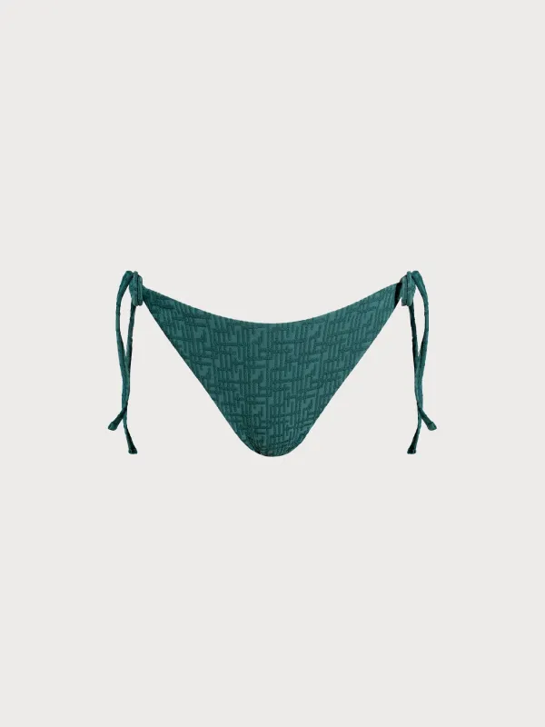 Green Monogram Tie Bikini Bottom sold by BERLOOK