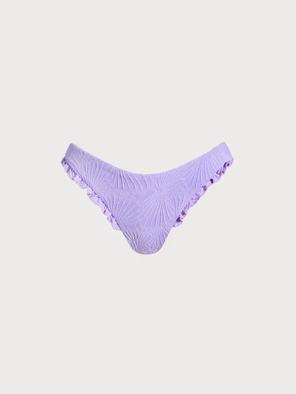 Purple Textured Ruffled Bikini Bottom sold by BERLOOK