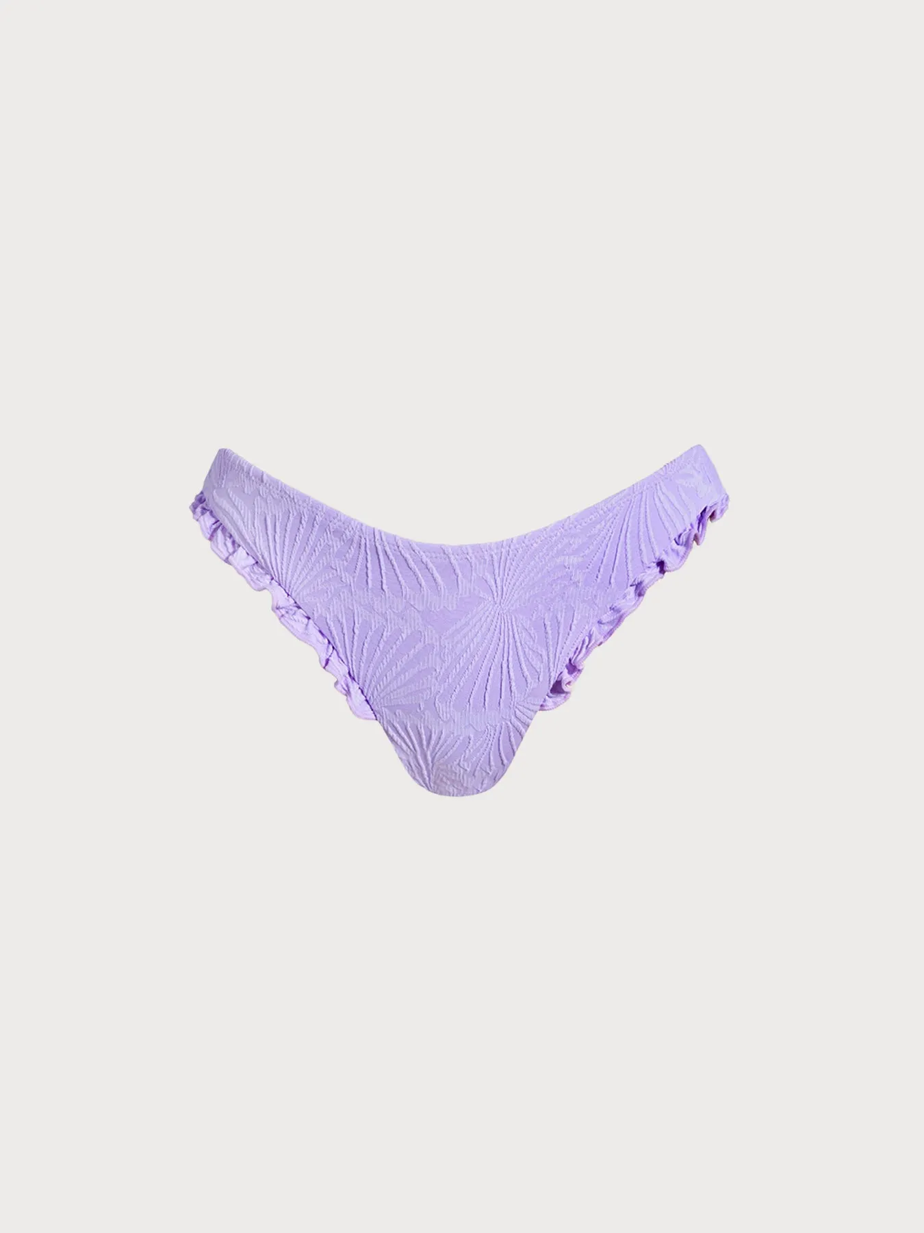 Purple Textured Ruffled Bikini Bottom sold by BERLOOK