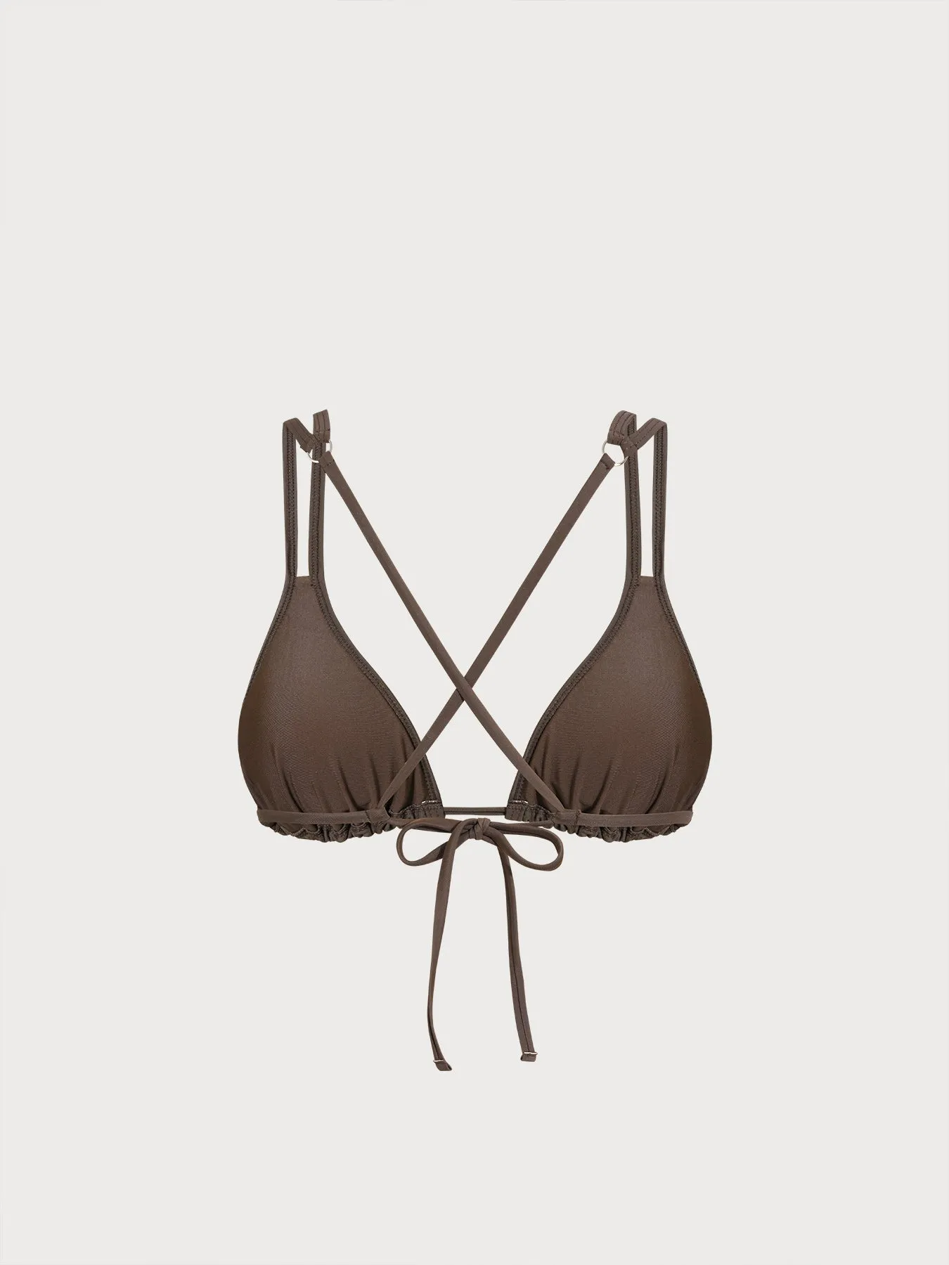 ECONYL® Dark Coffee Strappy Bikini Top sold by BERLOOK product image thumbnail 2