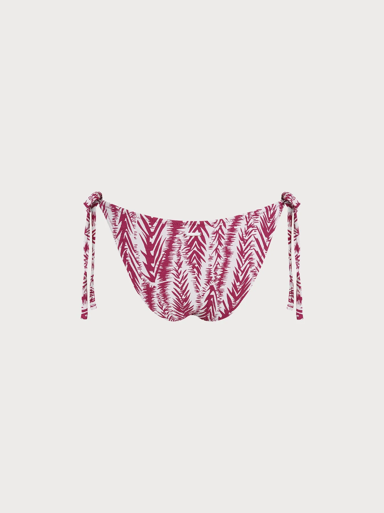 Wine Red Leaf Textured Tie Bikini Bottom sold by BERLOOK product image thumbnail 2