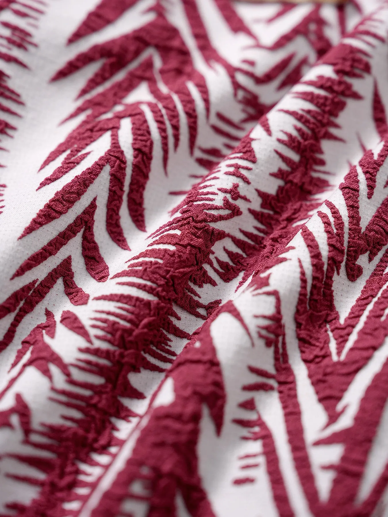Wine Red Leaf Textured Tie Bikini Bottom sold by BERLOOK product image thumbnail 3