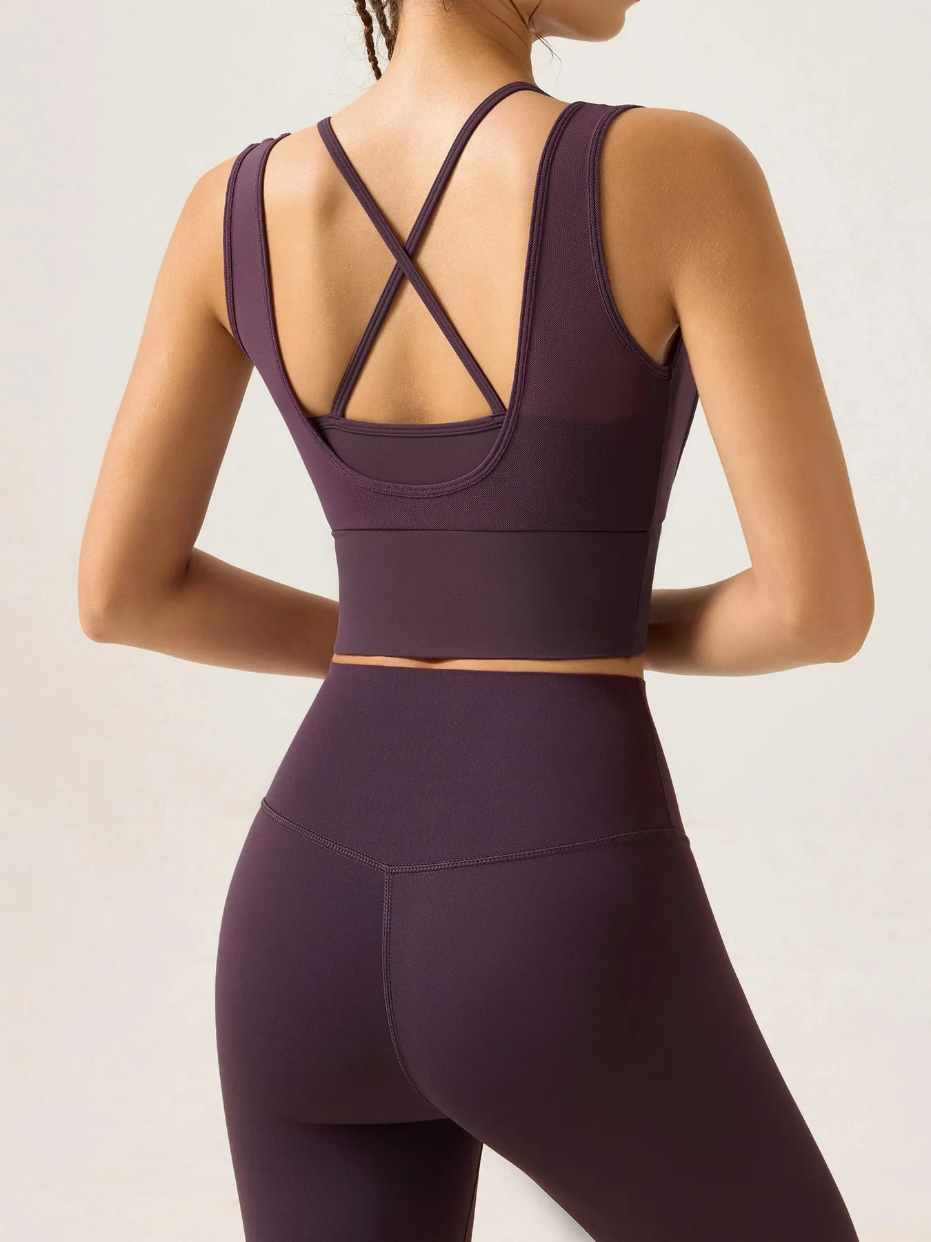 Purple Cutout Mesh Tank Top sold by BERLOOK product image thumbnail 2