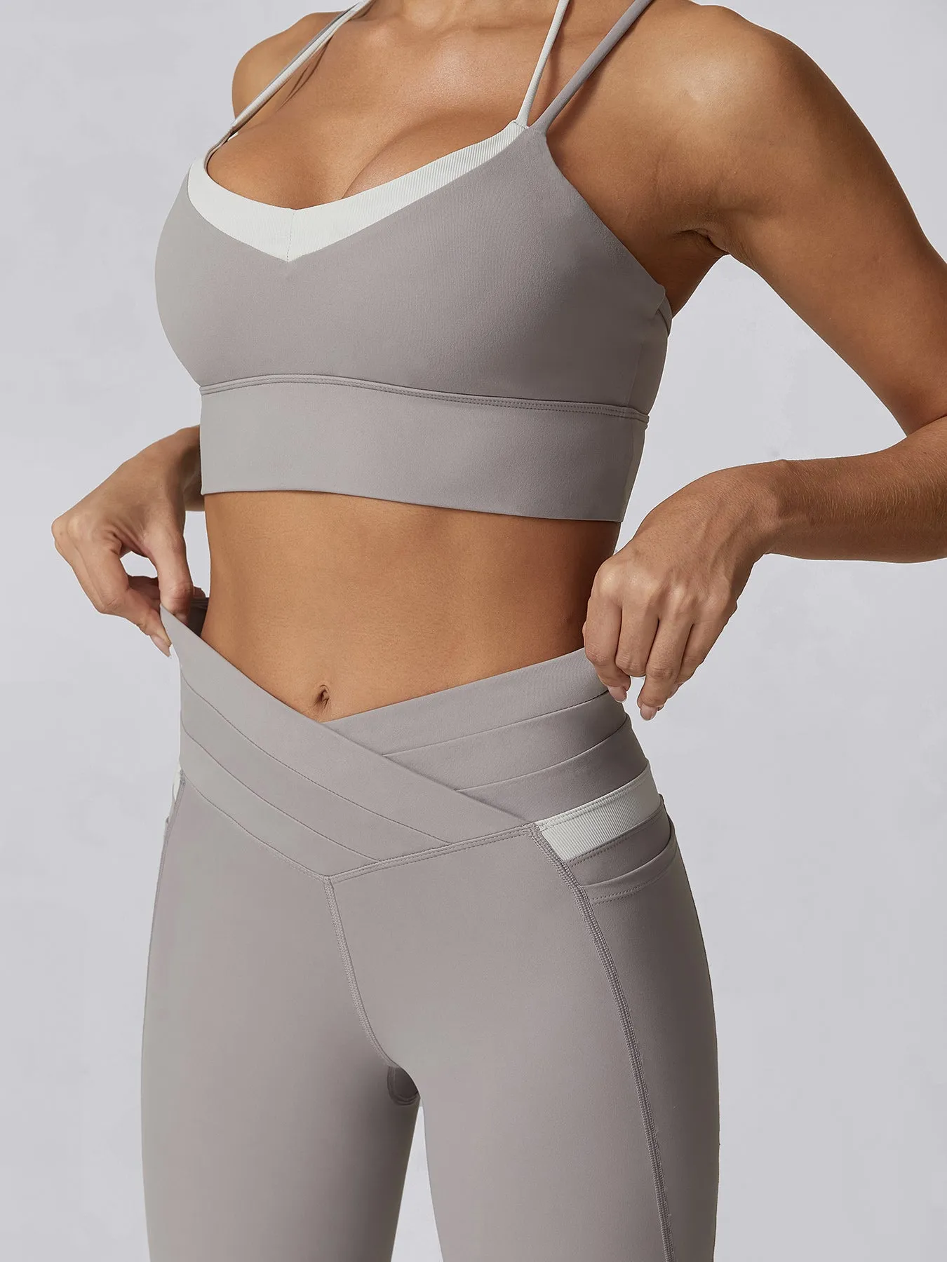 Grey Natural Waisted Leggings 27" sold by BERLOOK product image thumbnail 4