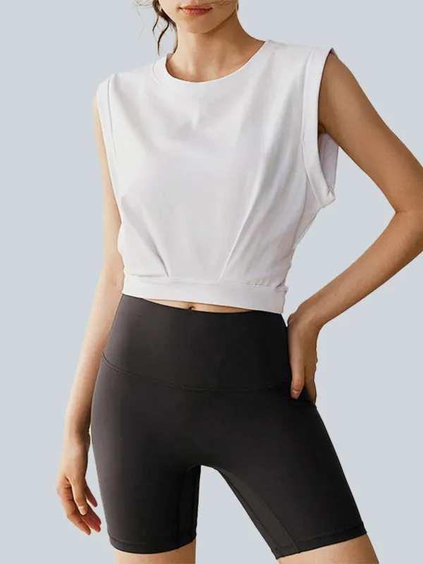 White Sleeveless Cotton Vest made by BERLOOK