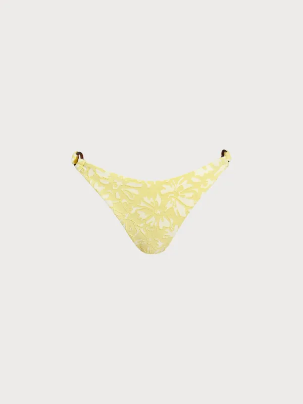 Yellow Textured O-Ring Bikini Bottom sold by BERLOOK