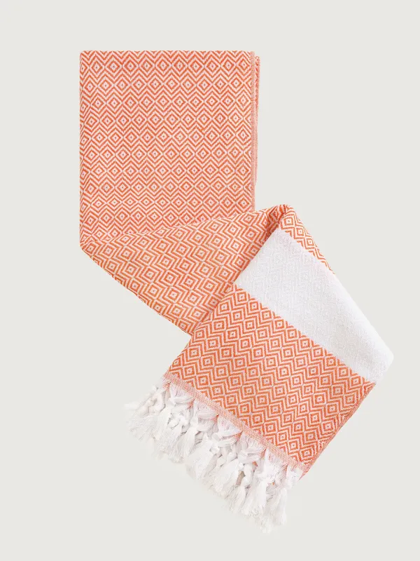 Orange Fringed Beach Towel sold by BERLOOK