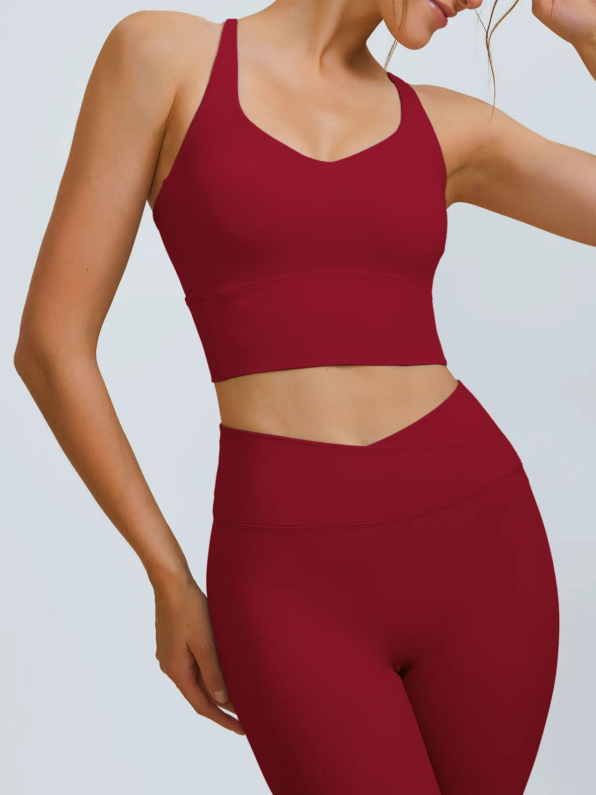 Wine Red X Cross Sports Bra-Light Support sold by BERLOOK product image thumbnail 5