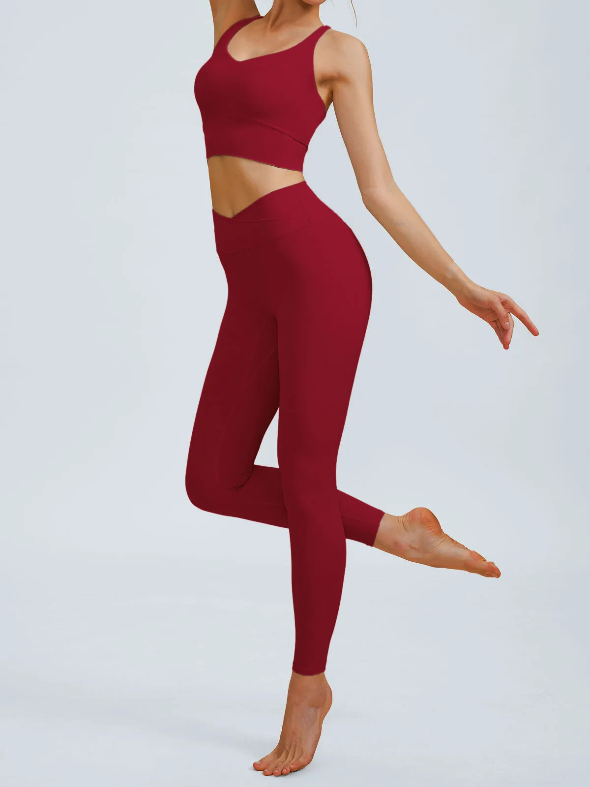 Wine Red X Cross Sports Bra-Light Support sold by BERLOOK product image thumbnail 4