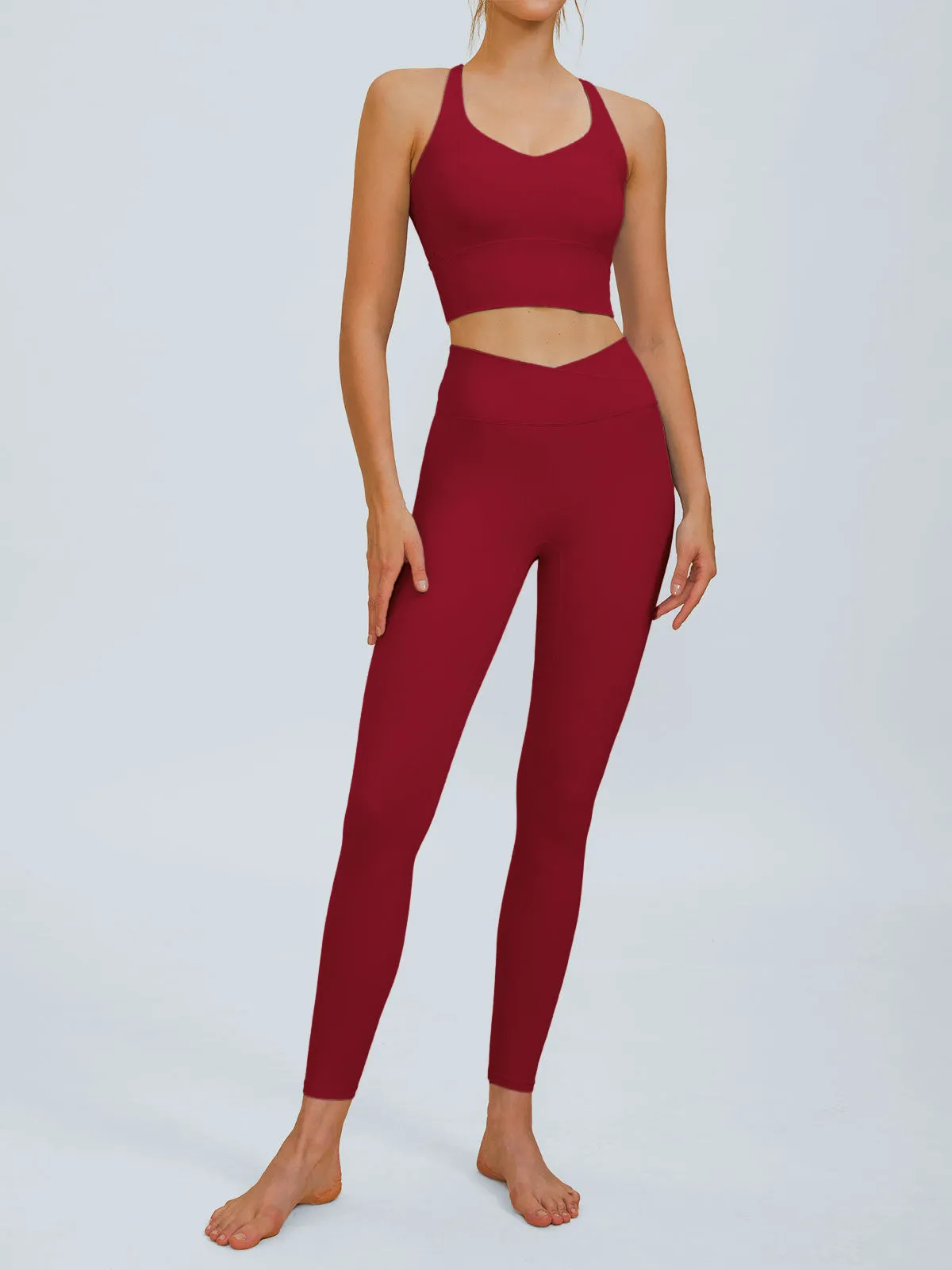 Wine Red X Cross Sports Bra-Light Support sold by BERLOOK product image thumbnail 2