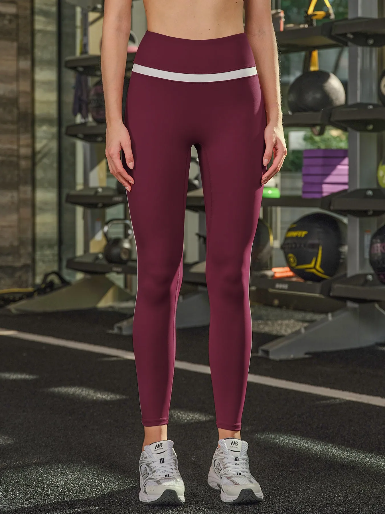 Red Contrast High Waisted Leggings 27" sold by BERLOOK product image thumbnail 2