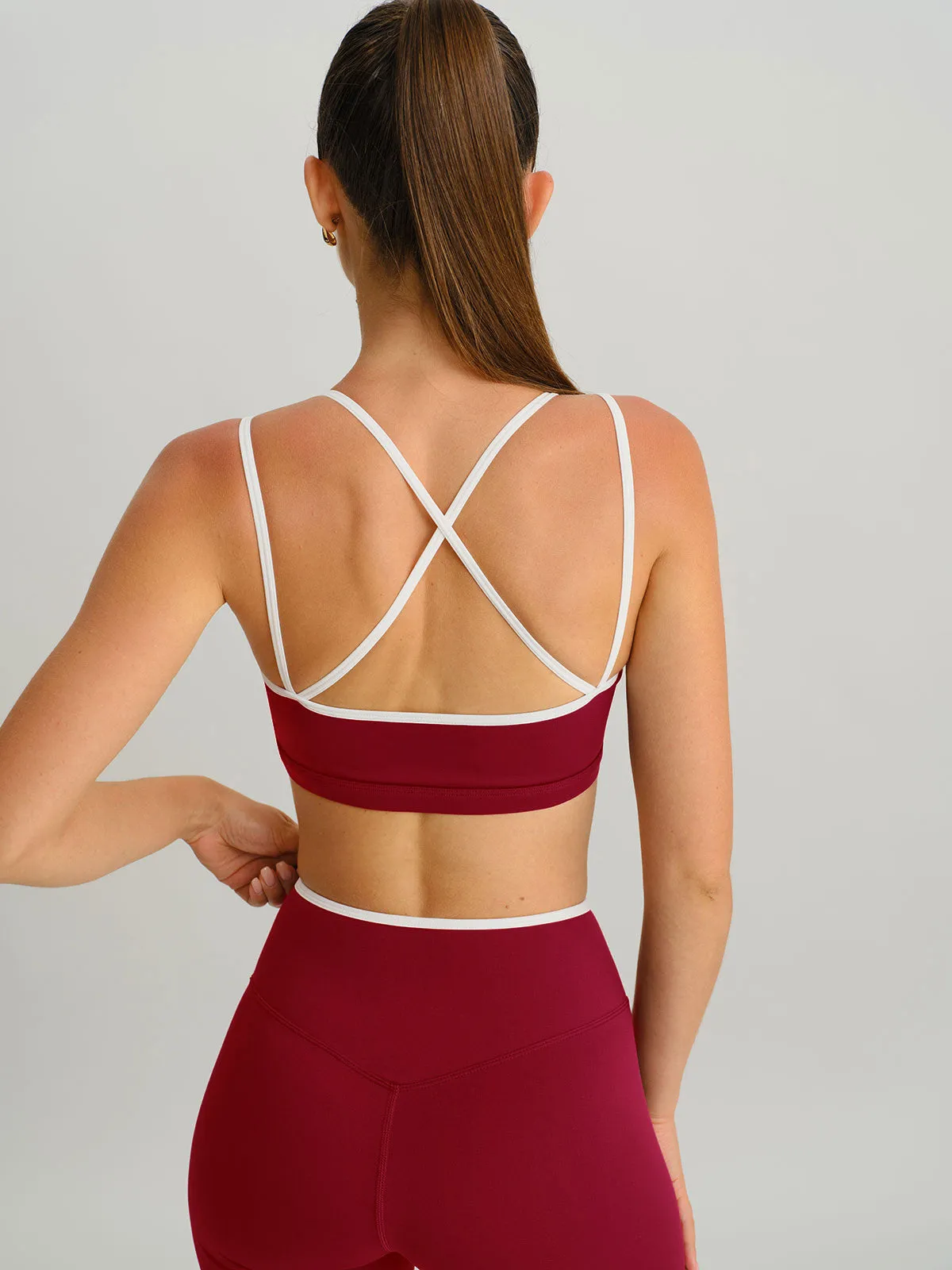 Wine Red X Cross Sports Bra - Light Support sold by BERLOOK product image thumbnail 2