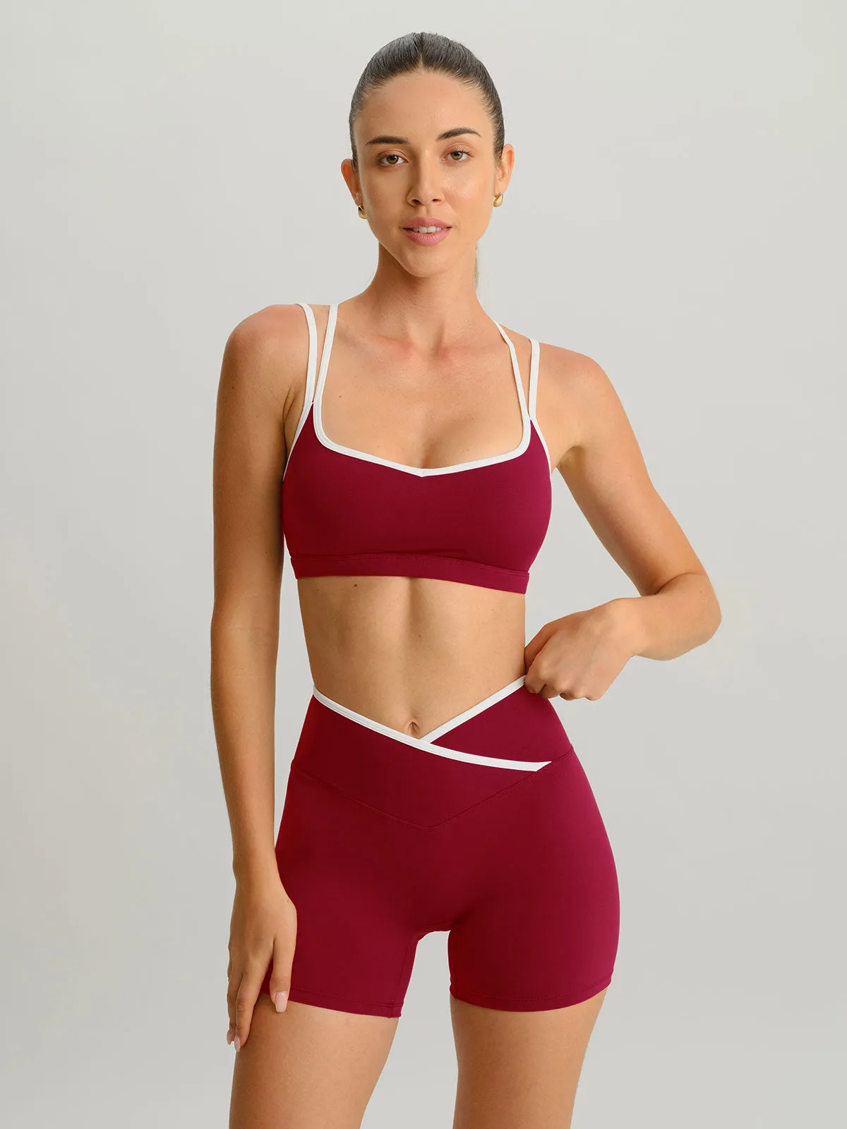 Wine Red X Cross Sports Bra - Light Support sold by BERLOOK product image thumbnail 4