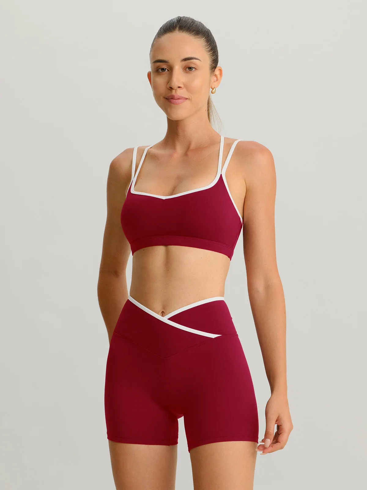 Wine Red X Cross Sports Bra - Light Support sold by BERLOOK product image thumbnail 3