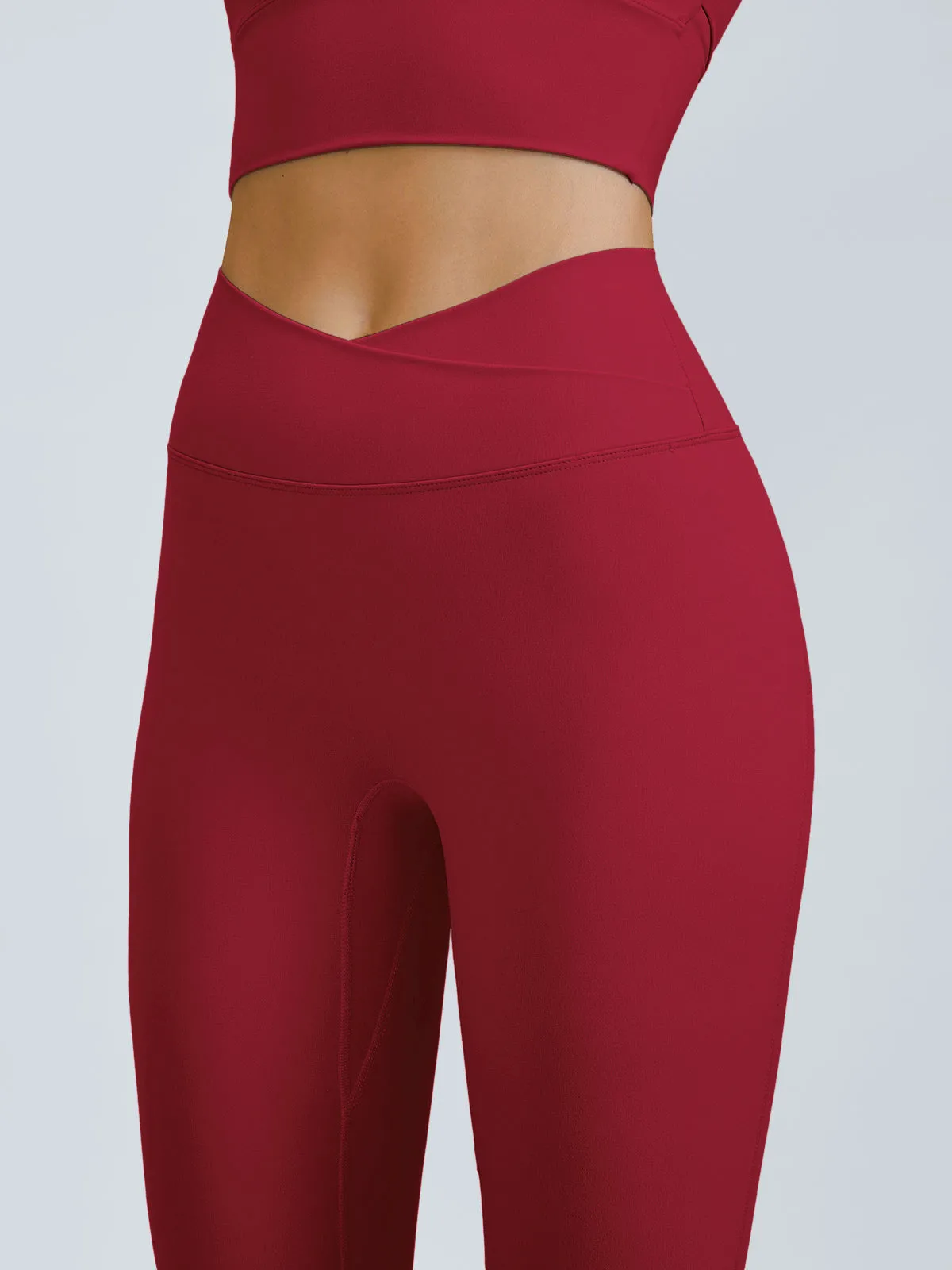 Wine Red V-Waist Leggings 24" sold by BERLOOK product image thumbnail 4