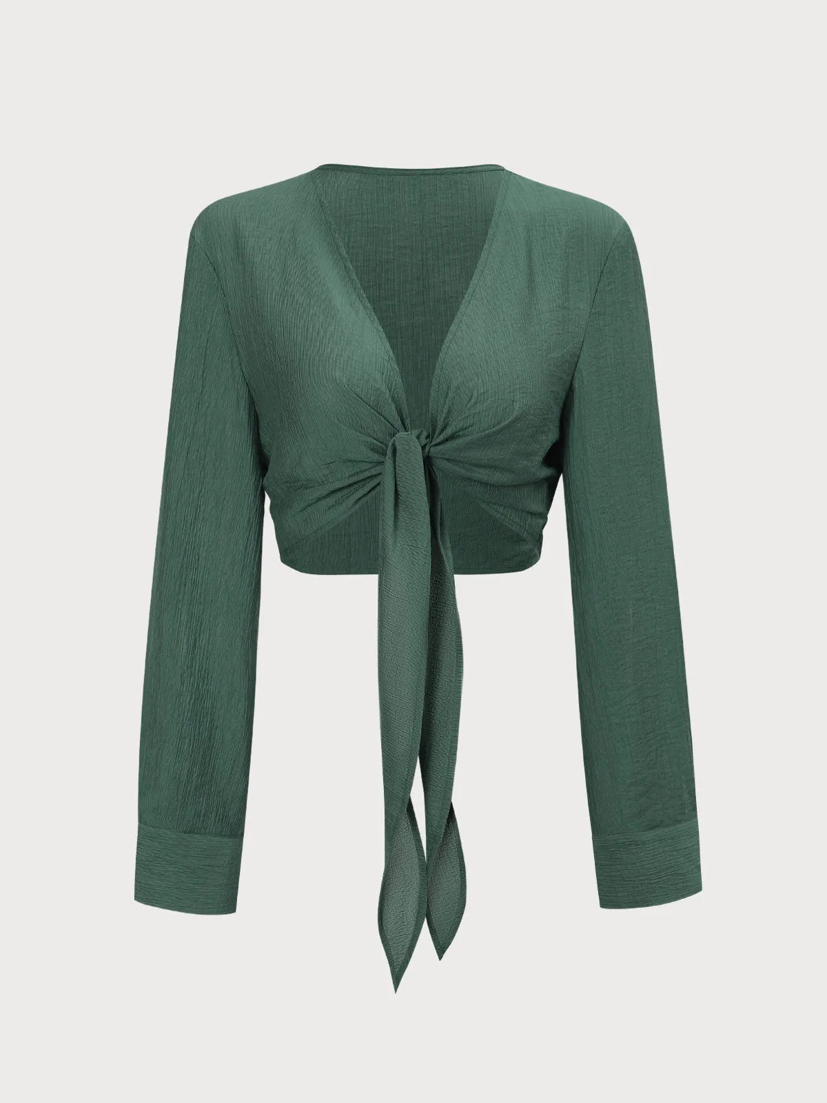 Green Knot Front Cover Up Top sold by BERLOOK product image thumbnail 5
