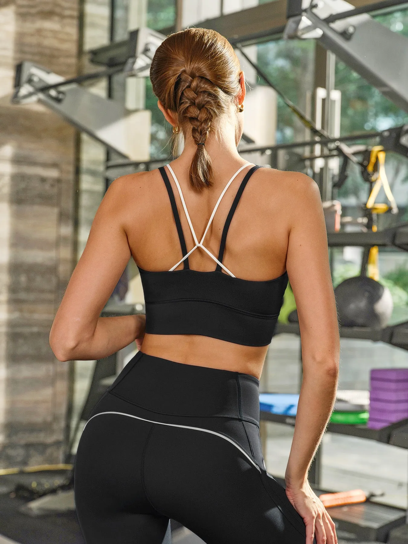 Black Trim Racerback Sports Bra sold by BERLOOK product image thumbnail 2