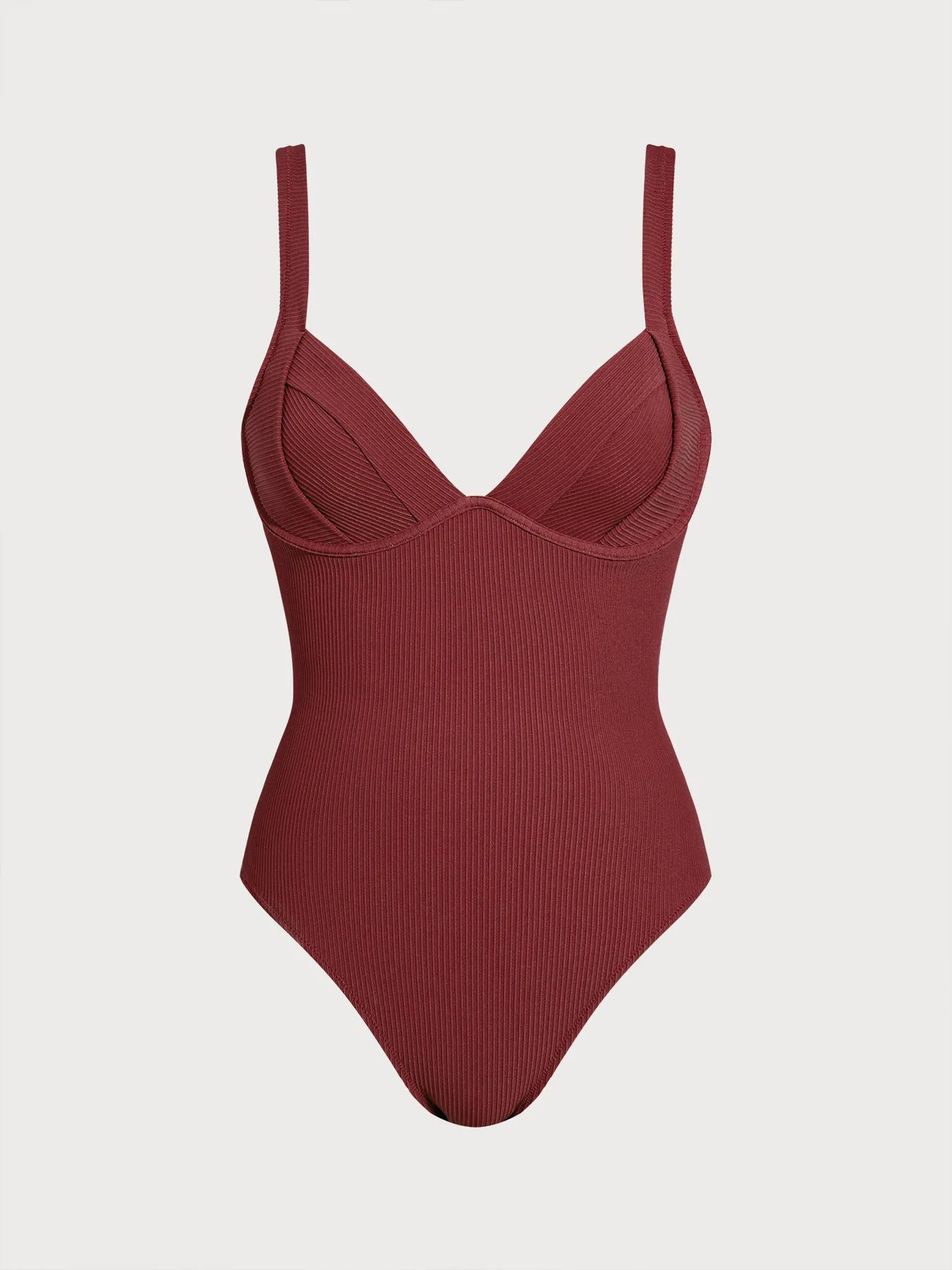 Wine Red Cross Back One Piece Swimwear sold by BERLOOK product image thumbnail 3