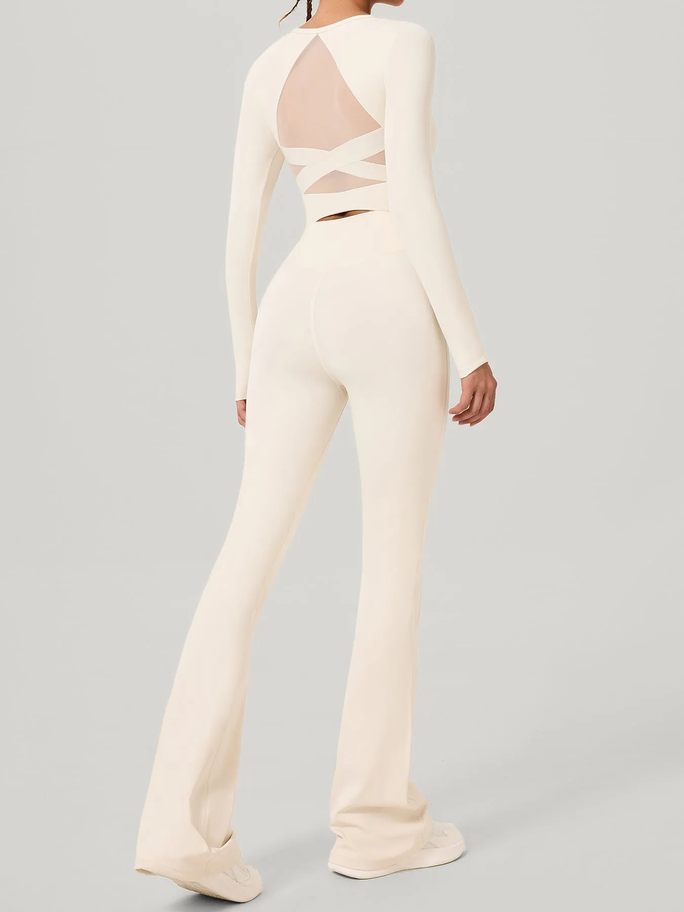 Cream Scoop Neck Long Sleeve Top--Light Support sold by BERLOOK product image thumbnail 4