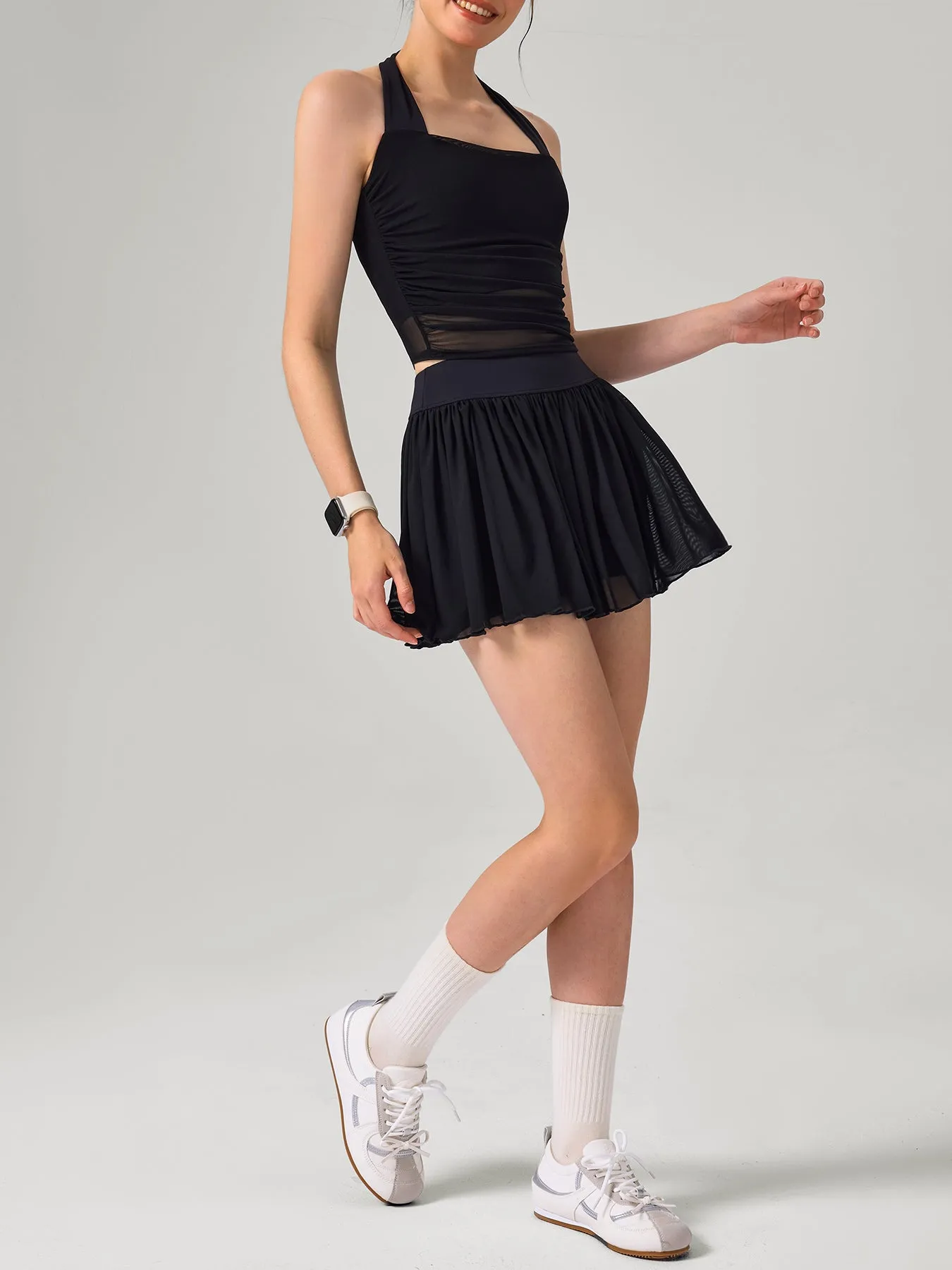 Black Mesh Sports Skirt sold by BERLOOK product image thumbnail 3