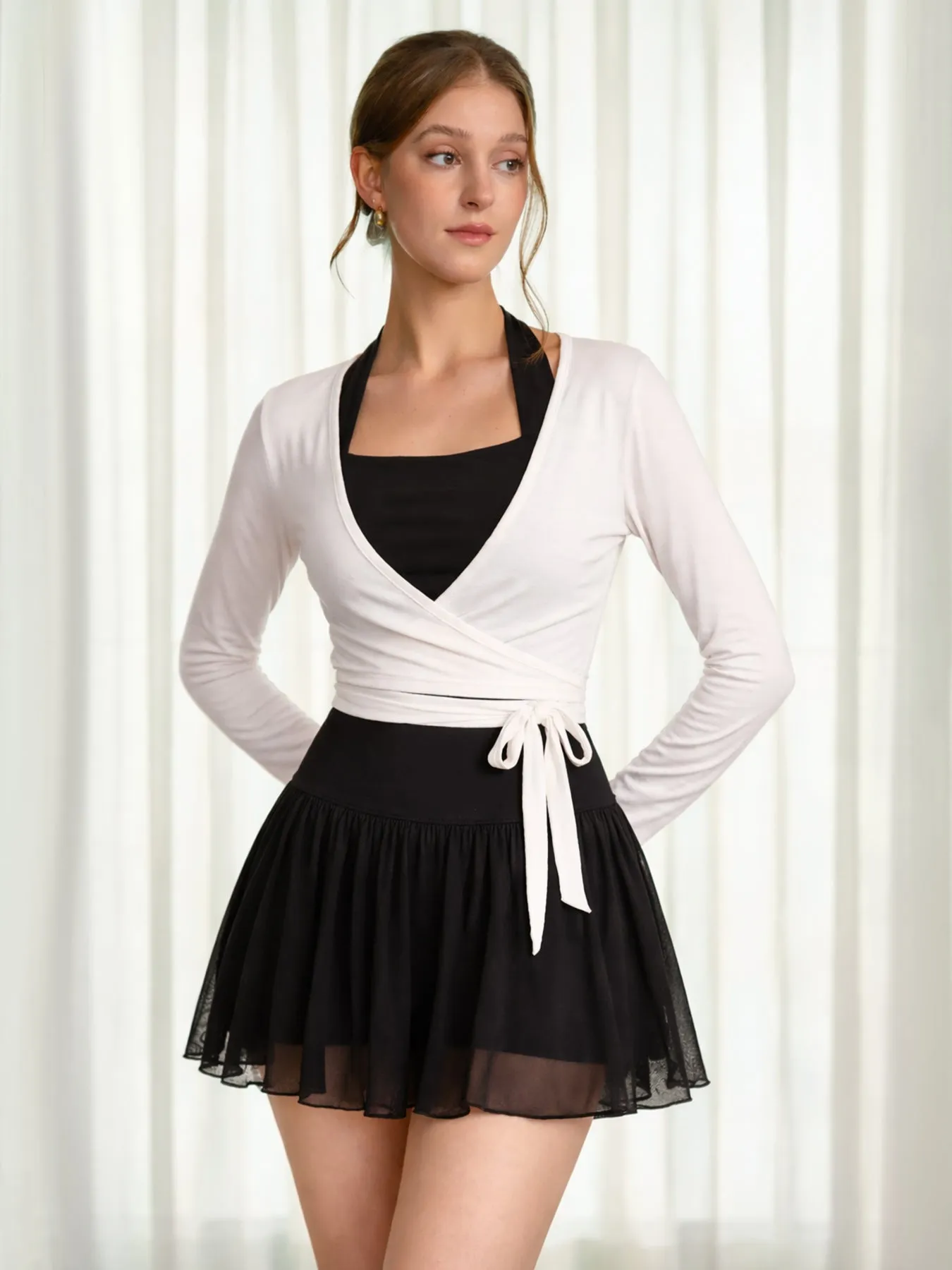 Black Mesh Sports Skirt sold by BERLOOK product image thumbnail 5