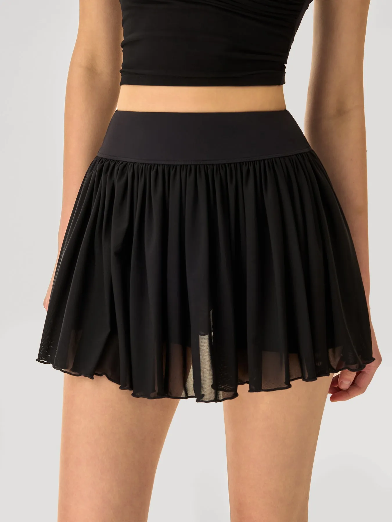 Black Mesh Sports Skirt sold by BERLOOK product image thumbnail 2