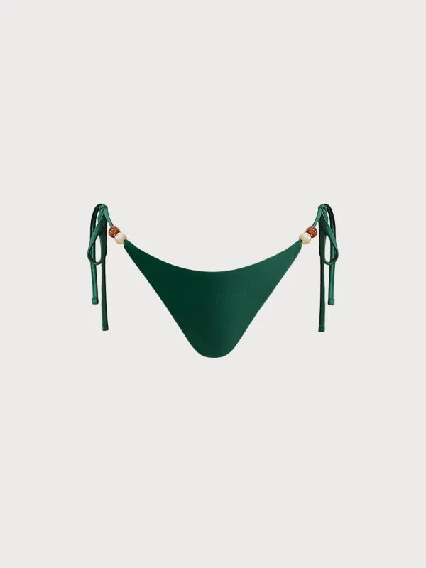 Dark Green Tie Bikini Bottom sold by BERLOOK