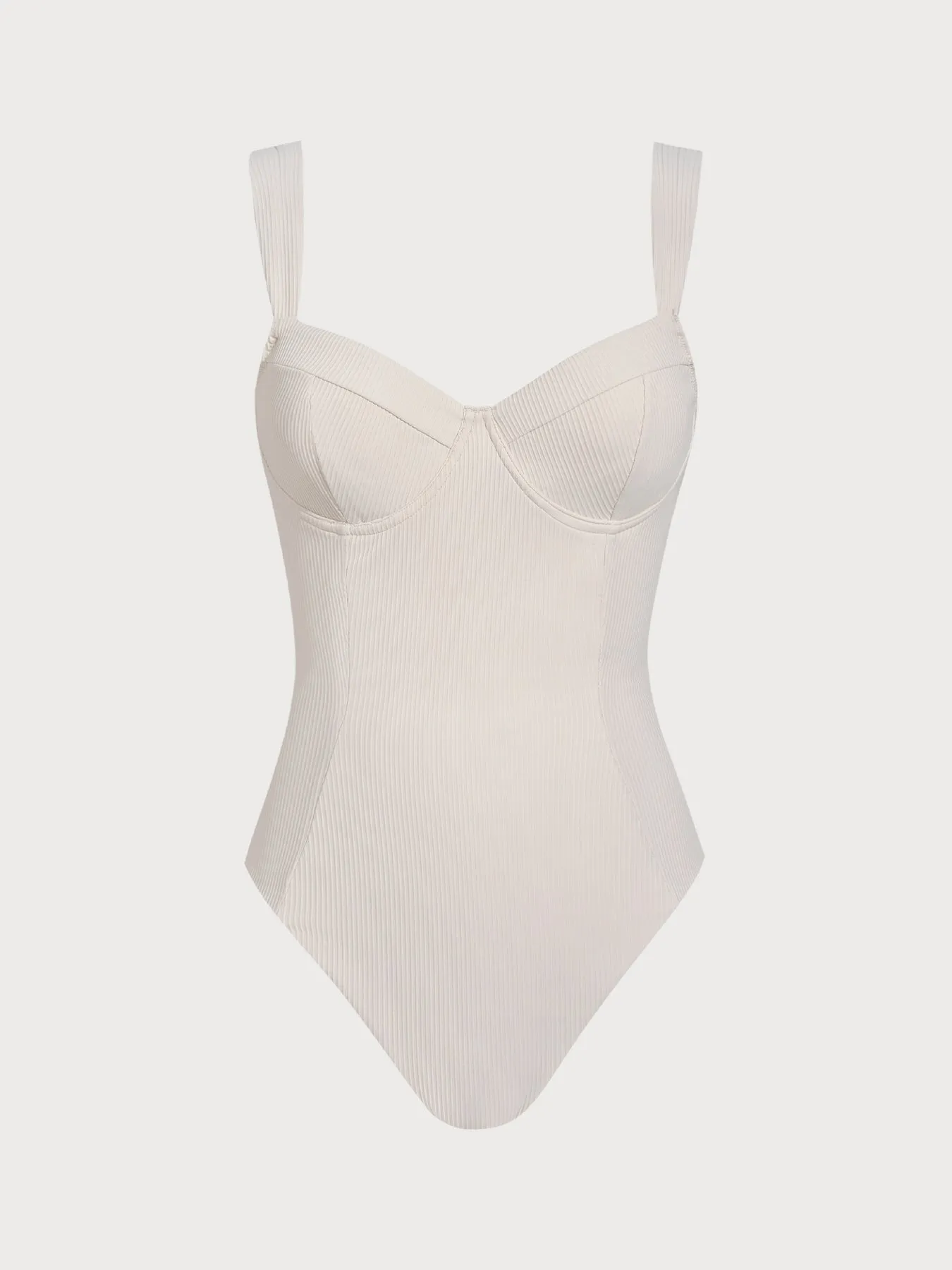 White Cross Back Tummy Control One-Piece Swimsuit sold by BERLOOK