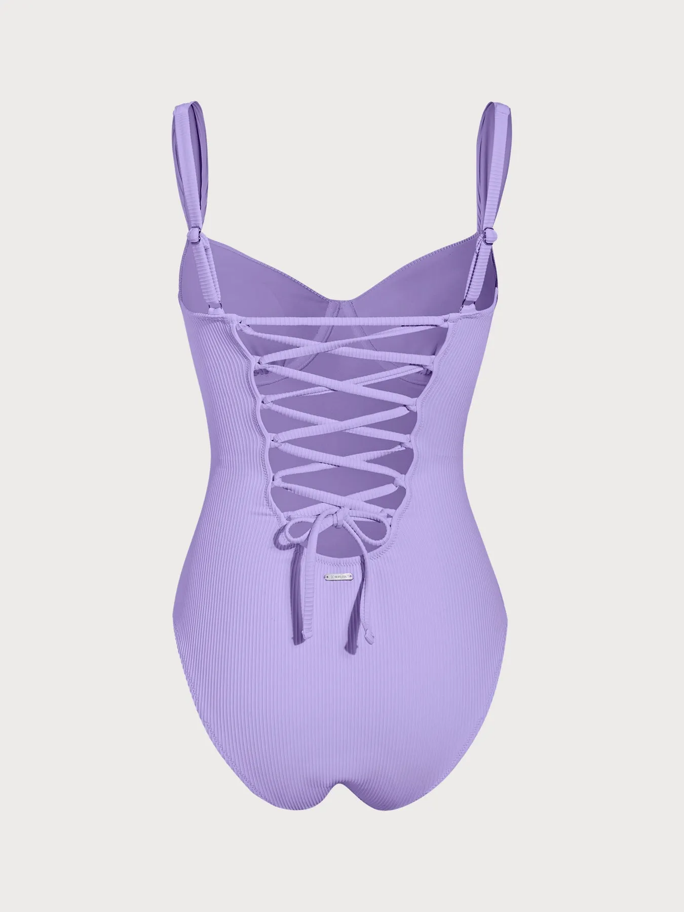 Purple Cross Back Tummy Control One-Piece Swimsuit sold by BERLOOK product image thumbnail 2