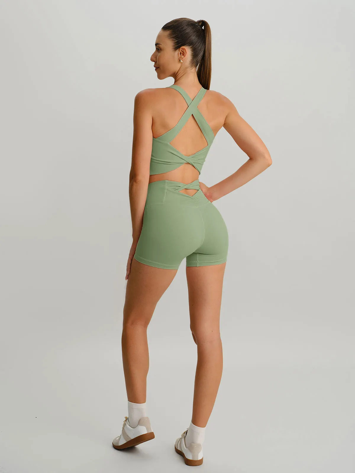 Light Green Twist X-Cross Sports Bra - Light Support sold by BERLOOK product image thumbnail 5