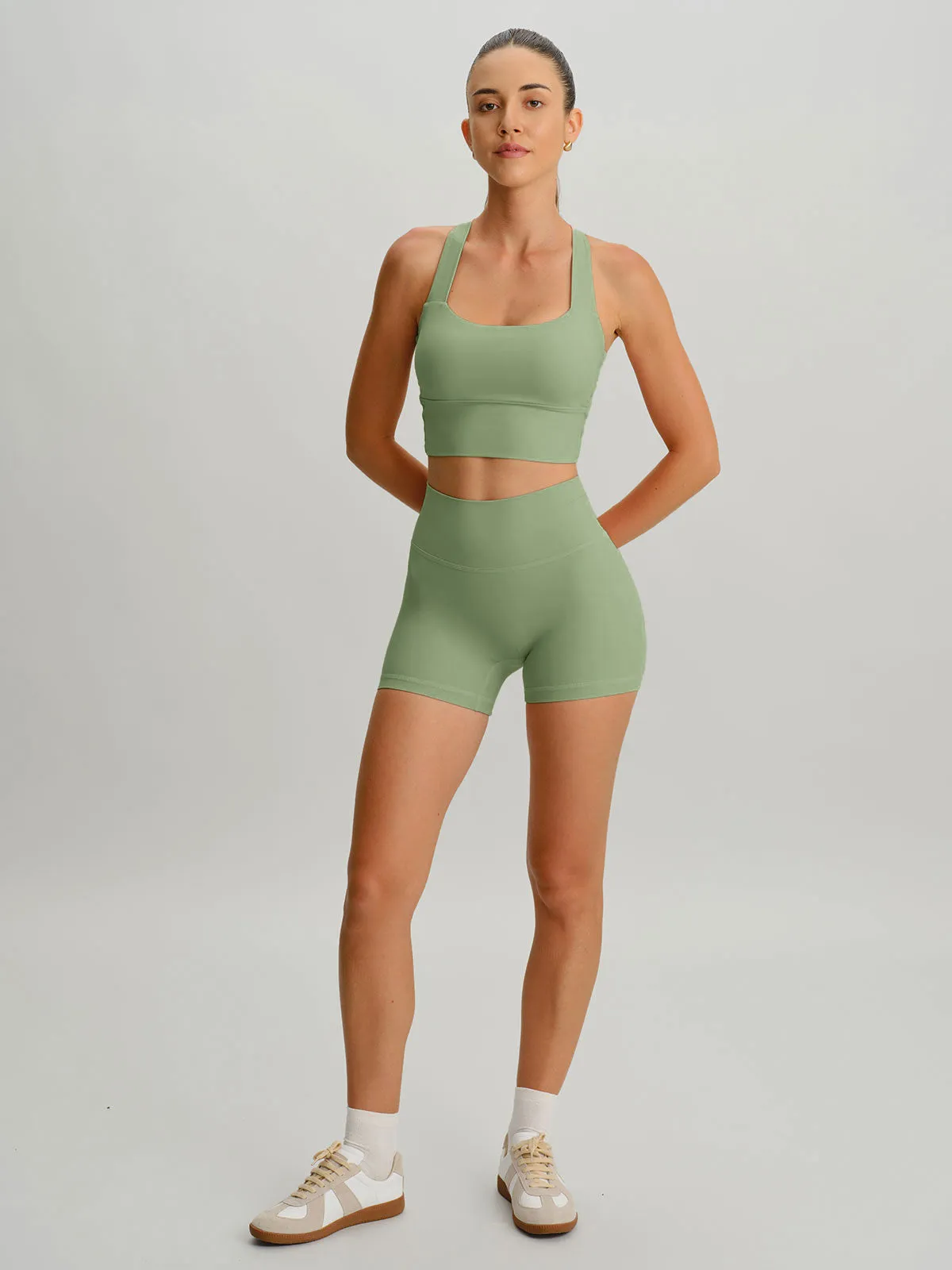 Light Green Twist X-Cross Sports Bra - Light Support sold by BERLOOK product image thumbnail 4