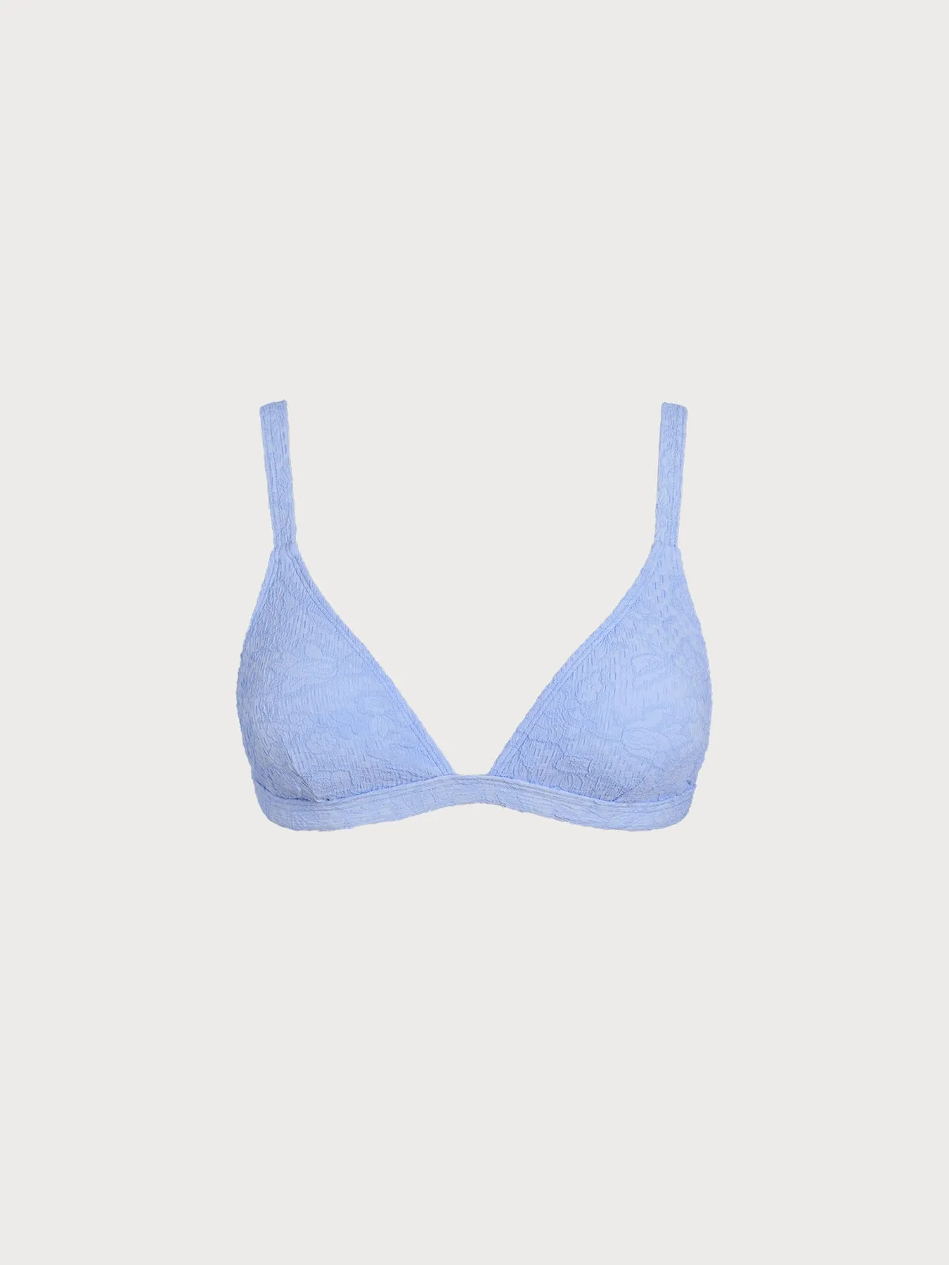 Light Blue Textured Underwire Bikini Top sold by BERLOOK