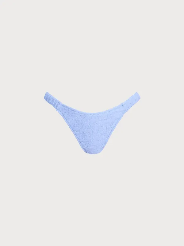 Light Blue Textured Thong Bikini Bottom sold by BERLOOK