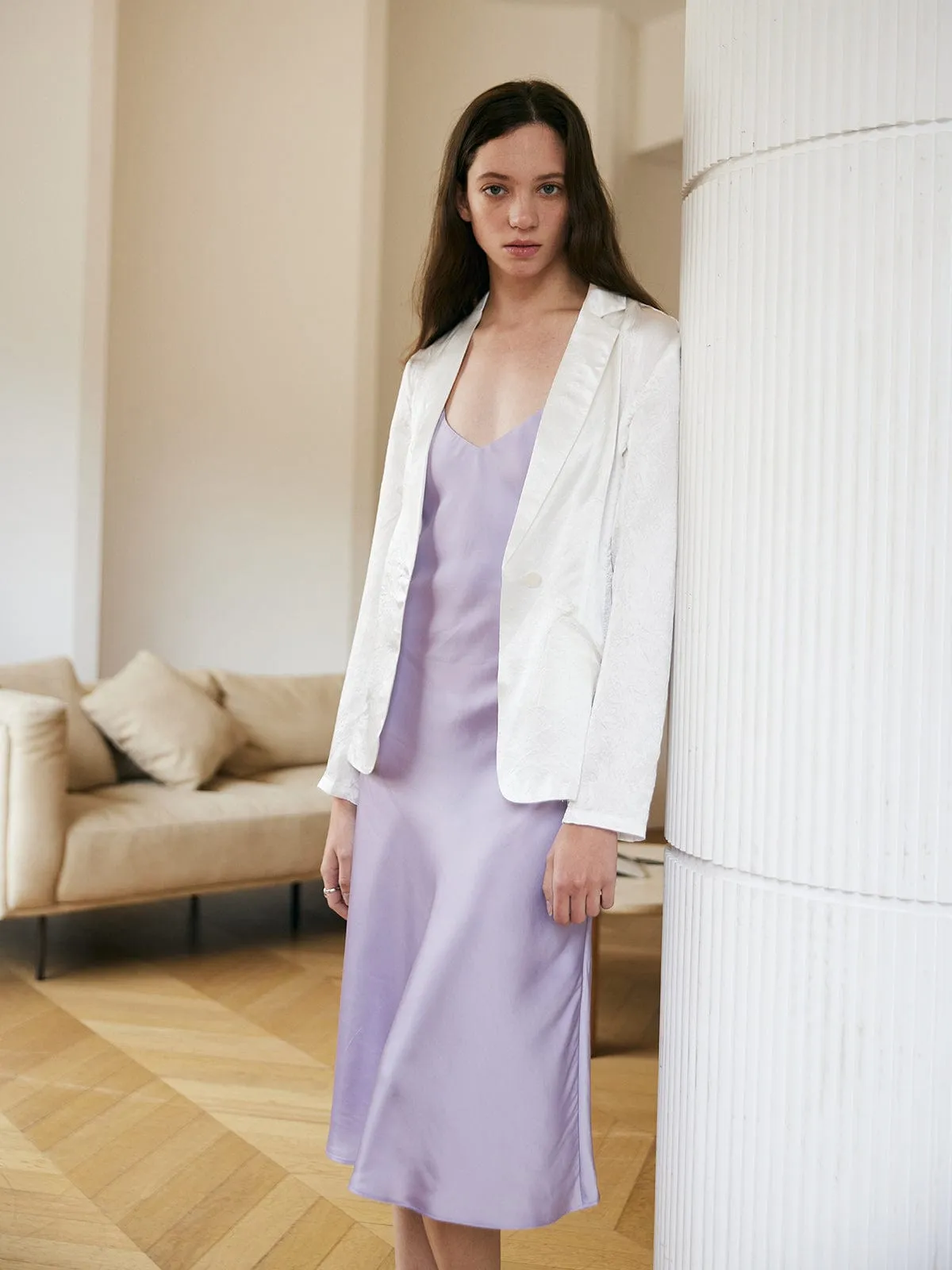 Single Button Textured Blazer sold by BERLOOK