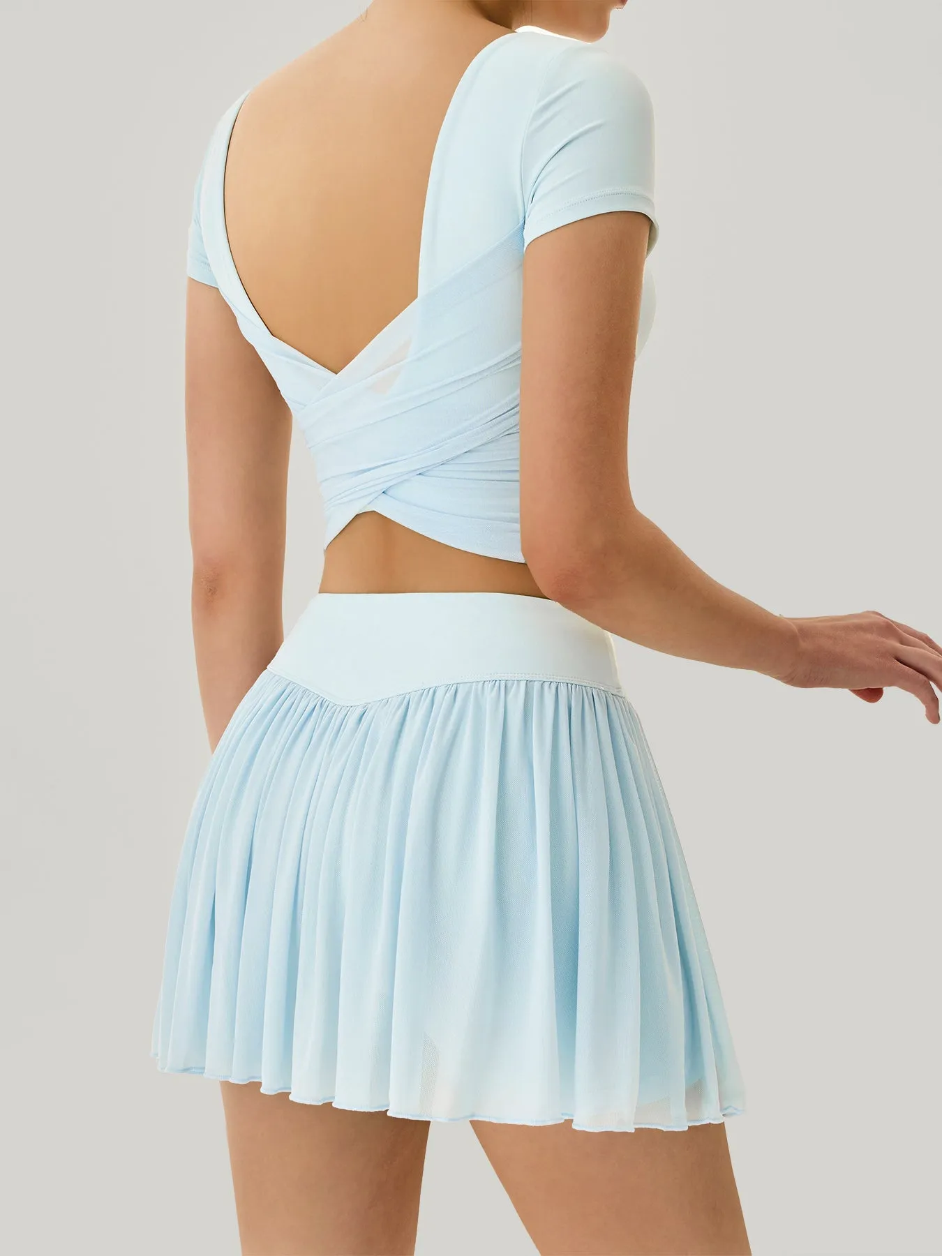 Blue Mesh Short Sleeve Top--Light Support sold by BERLOOK product image thumbnail 4