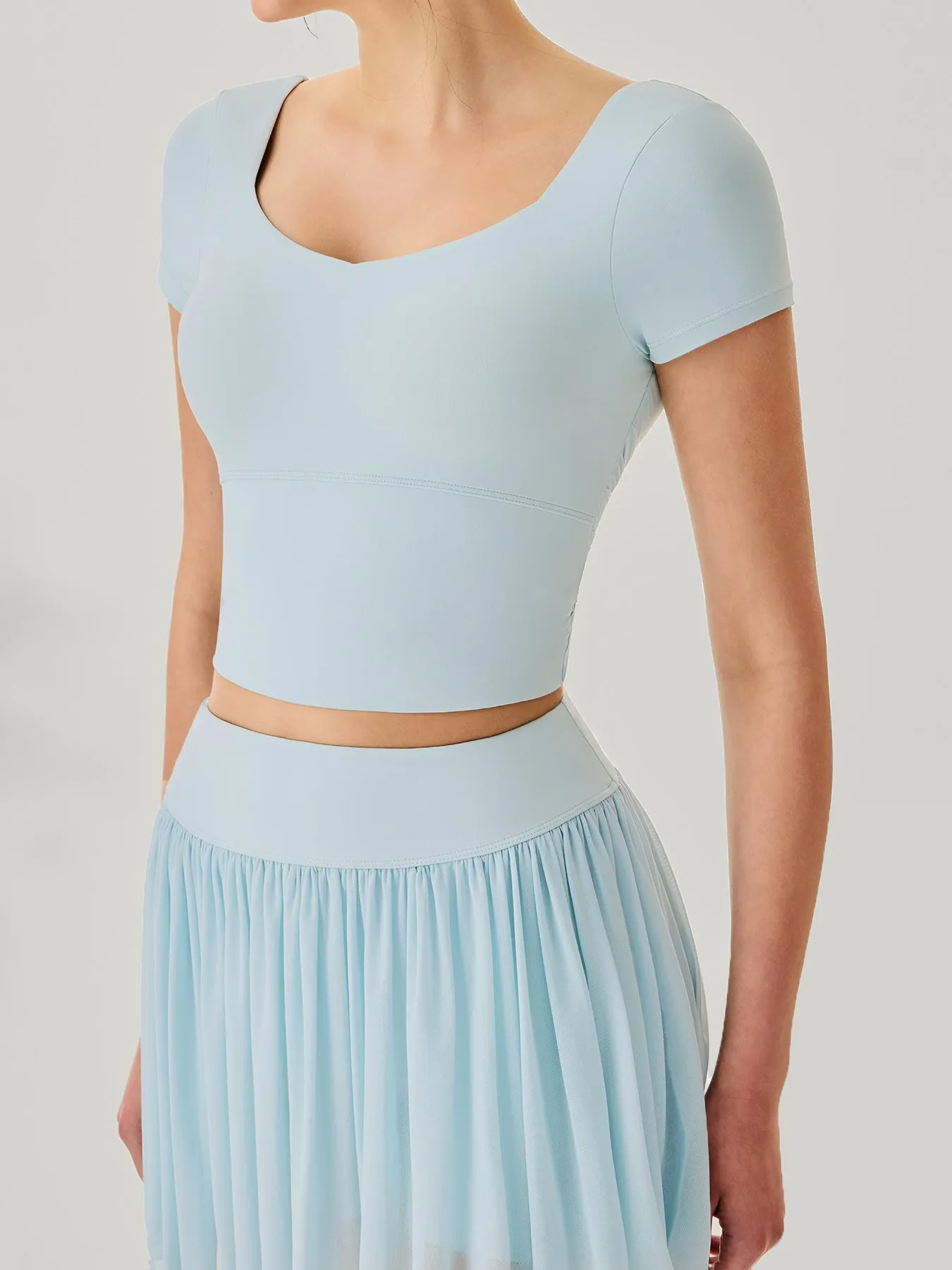 Blue Mesh Short Sleeve Top--Light Support sold by BERLOOK product image thumbnail 2