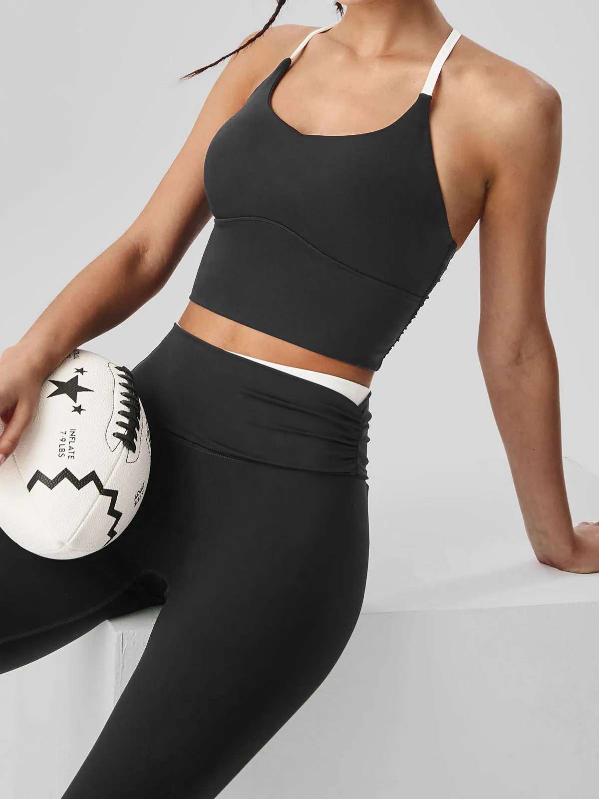 Black Halter Sports Bra - Light Support sold by BERLOOK product image thumbnail 4