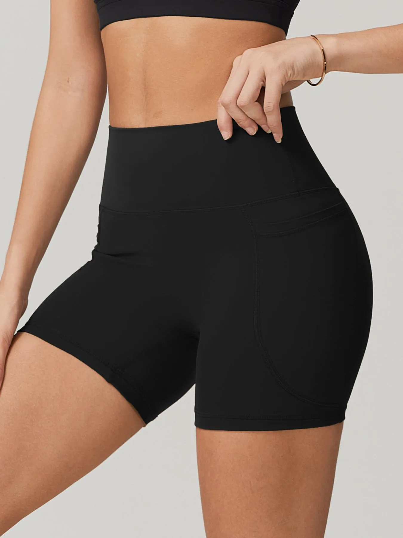 Black Natural Waisted Sports Shorts 3" sold by BERLOOK product image thumbnail 4