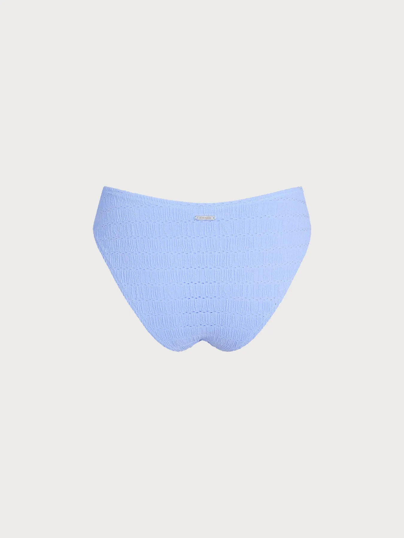 Light Blue Textured Natural Waisted Bikini Bottom sold by BERLOOK product image thumbnail 2