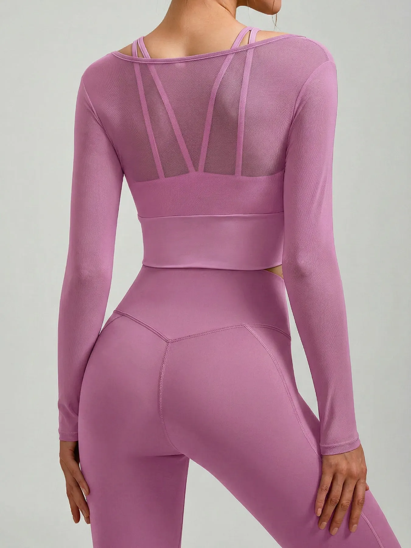 Pink U Neck Long Sleeve Top - Light Support sold by BERLOOK product image thumbnail 2
